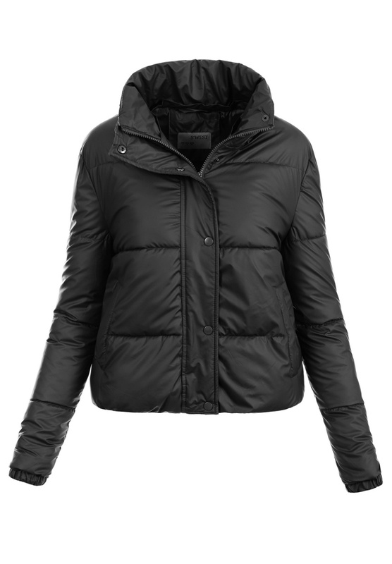 Damska Zimowa Ortalionowa Kurtka Czarna