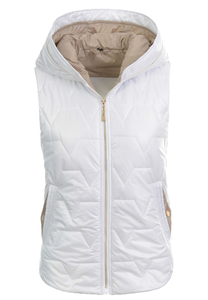 Damska Kamizelka Bezrękawnik Biały