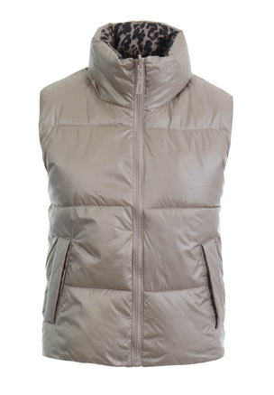 Damska Kamizelka Bezrękawnik Dwustronny Beżowy