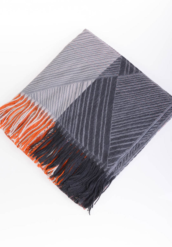 Damska Chusta Szal Szaro-Pomarańczowy