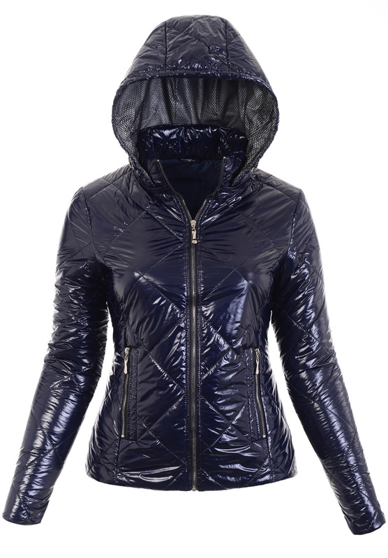 Damska Wiosenno-Jesienna Kurtka Granatowa