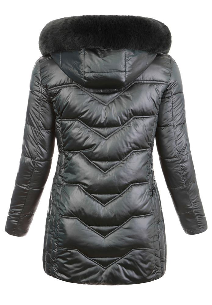 Damska Zimowa Ortalionowa Kurtka Zielona