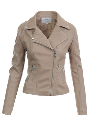 Damska Kurtka Ramoneska Beżowa