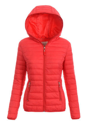 Damska Wiosenno-Jesienna Kurtka Czerwona