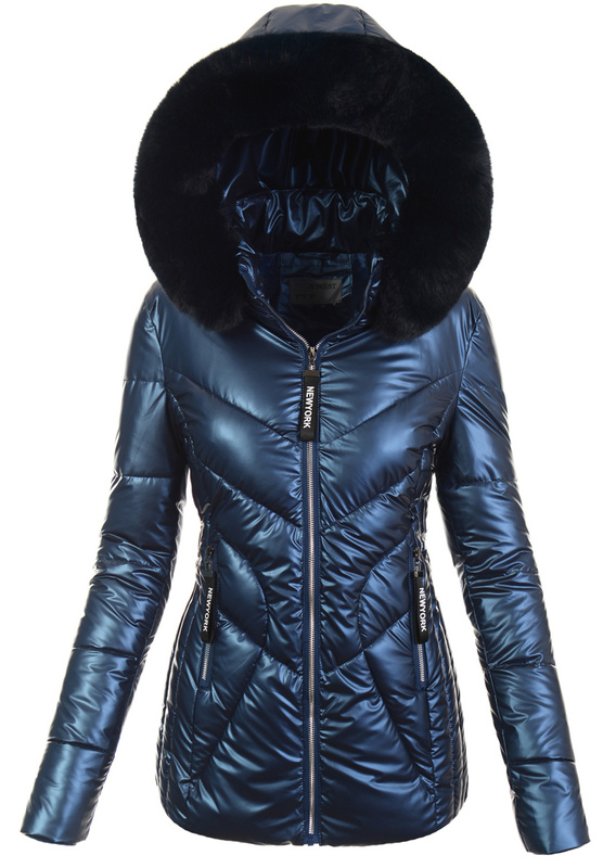 Damska Zimowa Ortalionowa Kurtka Granatowa