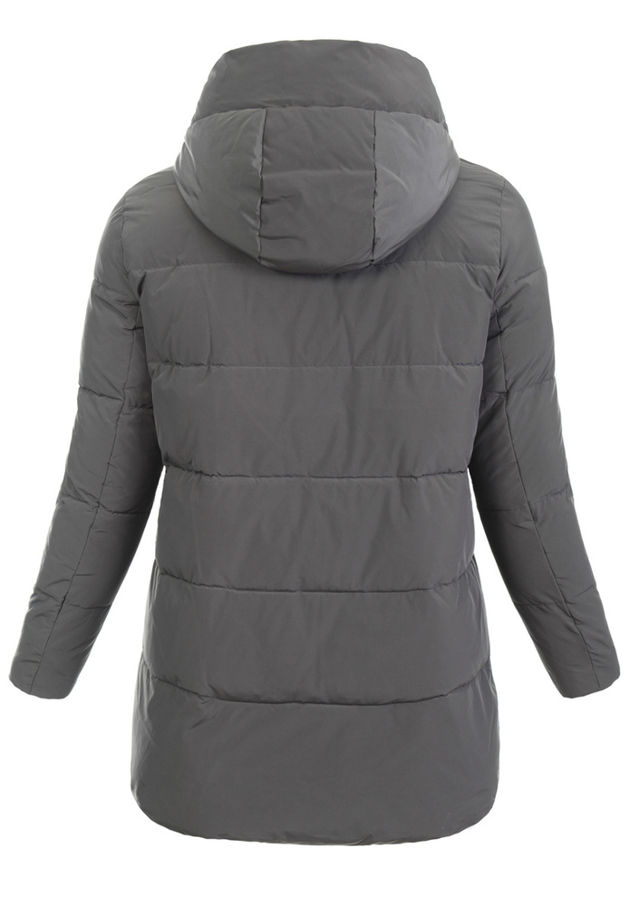 Damska Zimowa Ortalionowa Kurtka Grafitowa