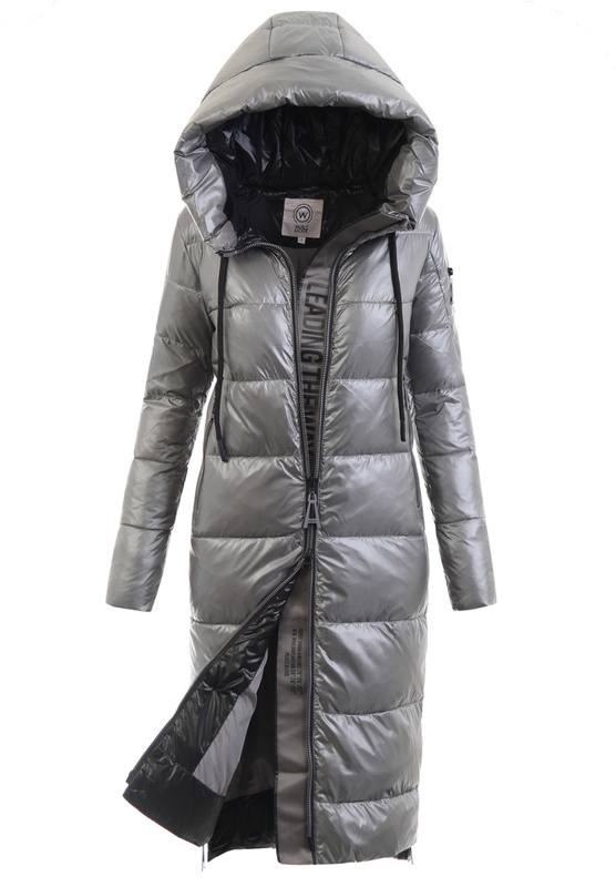 Damska Zimowa Ortalionowa Kurtka Grafitowa