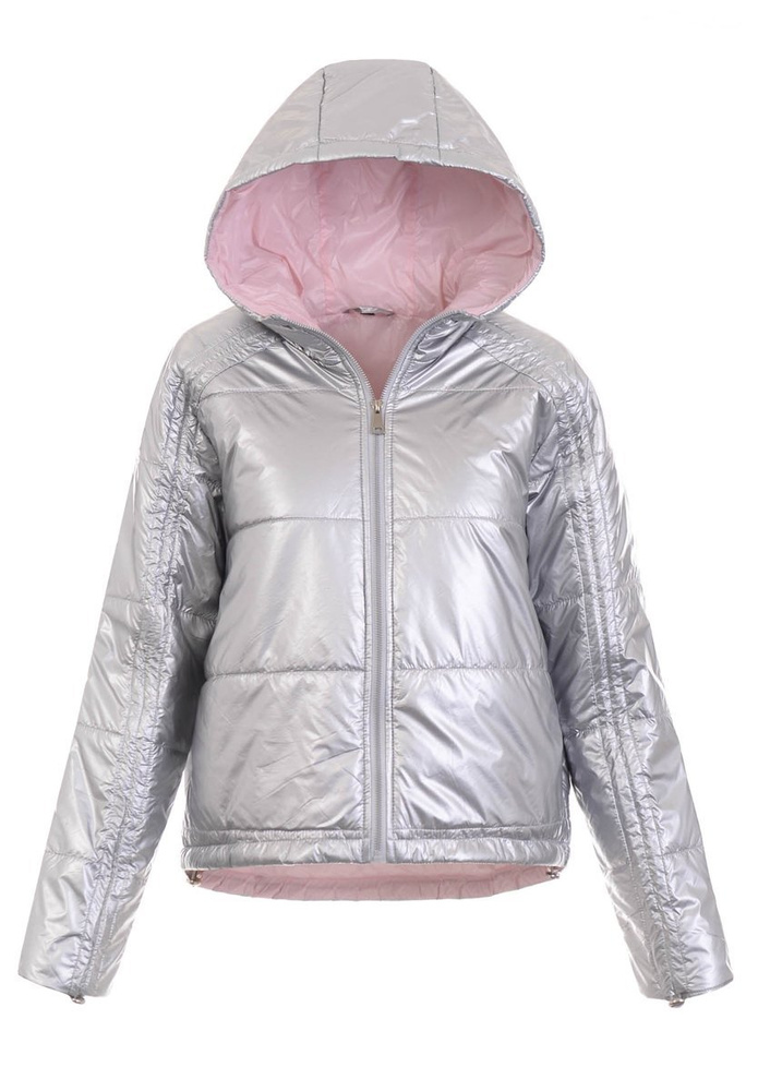 Damska Wiosenno-Jesienna Kurtka Srebrna