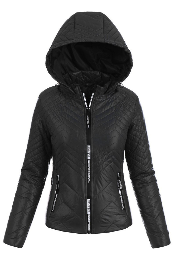 Damska Wiosenno-Jesienna Kurtka Czarna