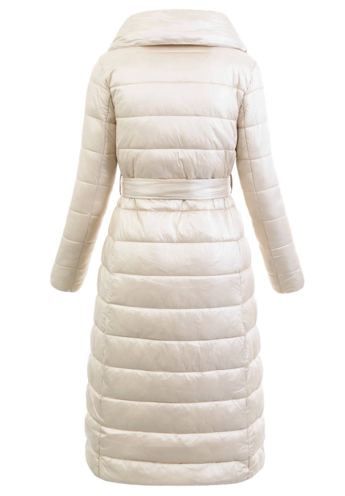 Damska Zimowa Ortalionowa Kurtka Beżowa