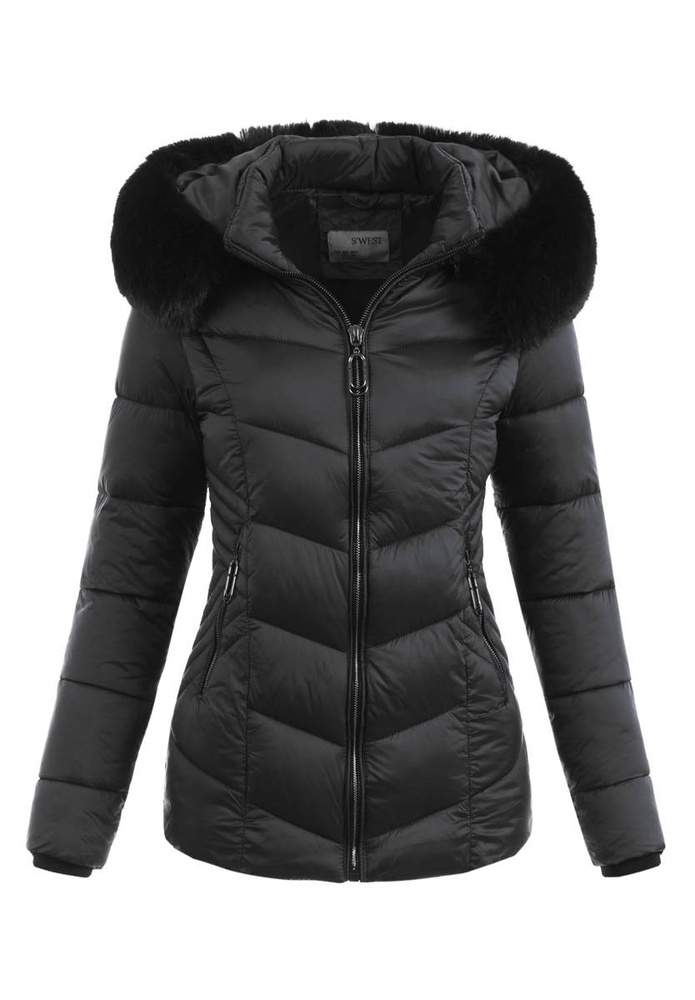Damska Ortalionowa Zimowa Kurtka Czarna