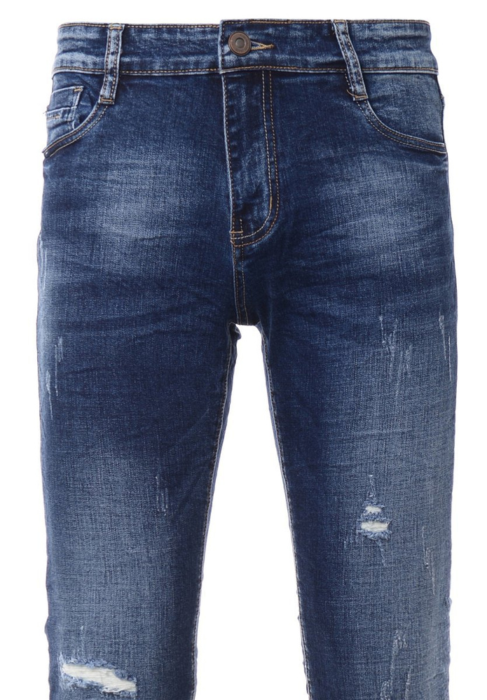 Męskie Spodnie Jeansowe Granatowe