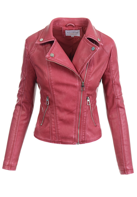 Damska Kurtka Ramoneska Czerwona