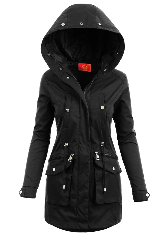 Damska Parka Kurtka 2w1 Zimowa Czarna