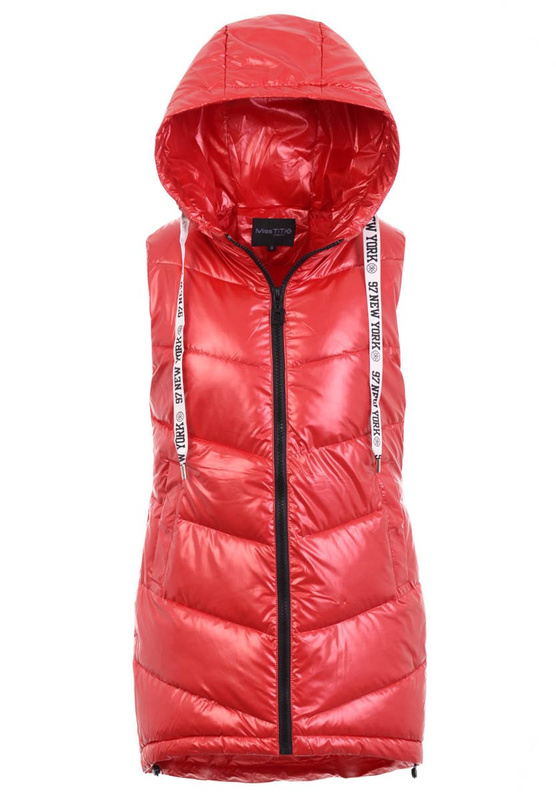 Damski Bezrękawnik Kamizelka Czerwona
