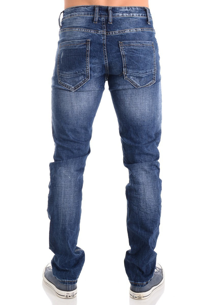 Męskie Spodnie Jeansowe Granatowe