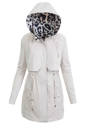 Kurtka Parka Wiosenna Ecru