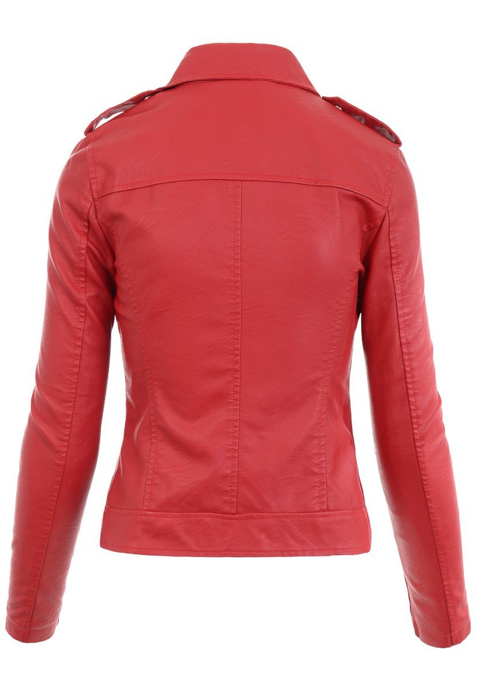 Damska Kurtka Ramoneska Czerwona