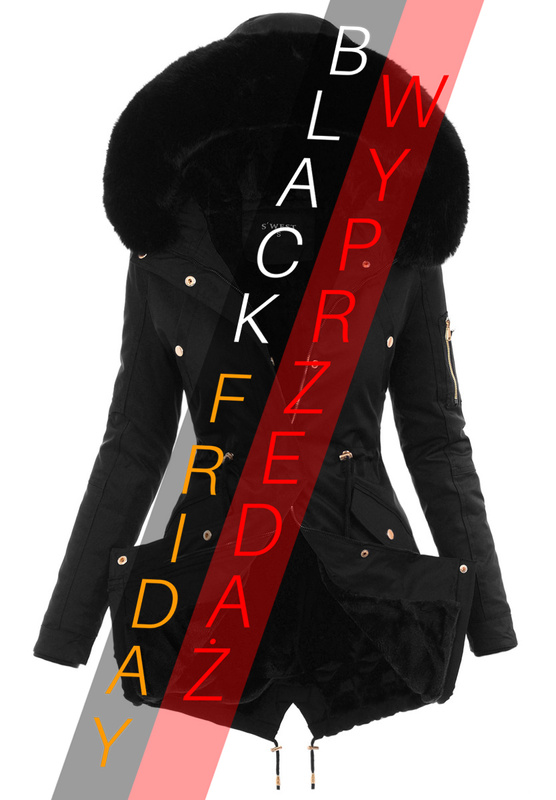 Damska Parka Kurtka Zimowa Czarna