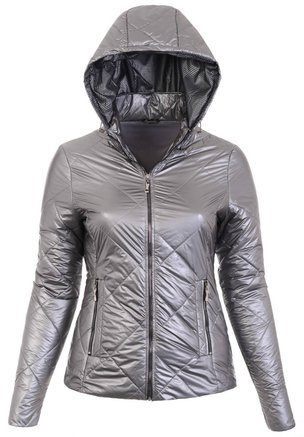 Damska Wiosenno-Jesienna Kurtka Srebrna