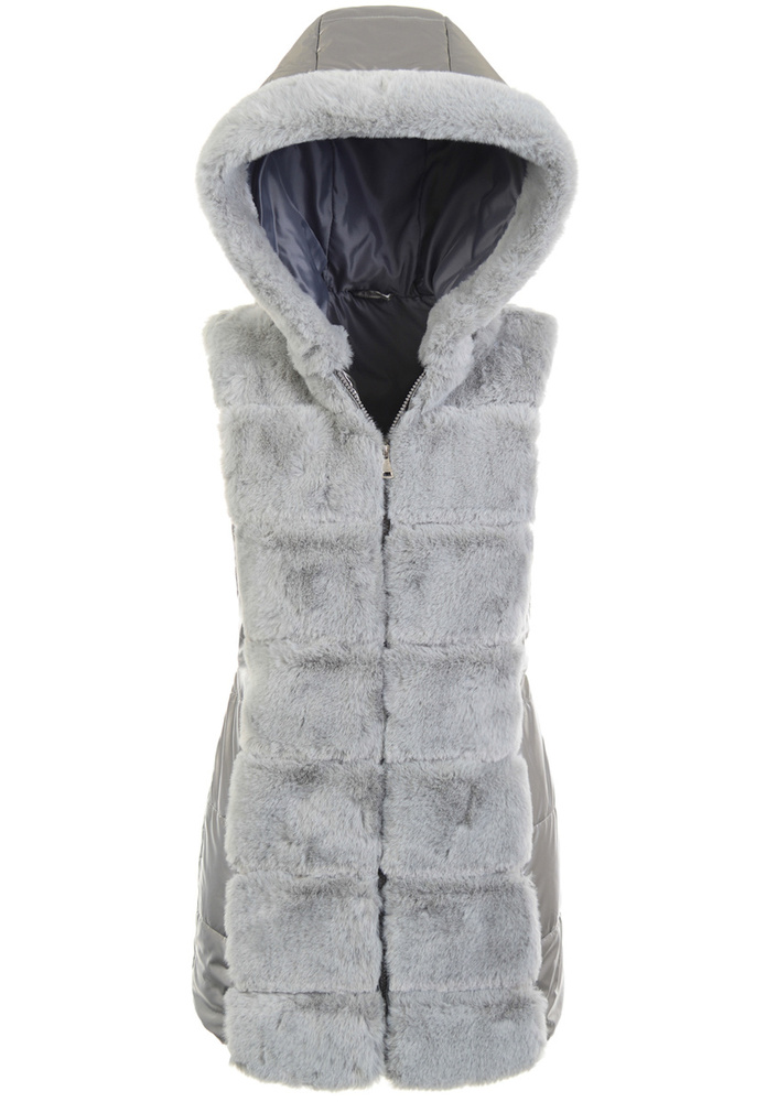 Damska Kamizelka Bezrękawnik Grafitowy