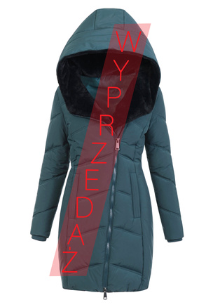 Damska Zimowa Ortalionowa Kurtka Zielona