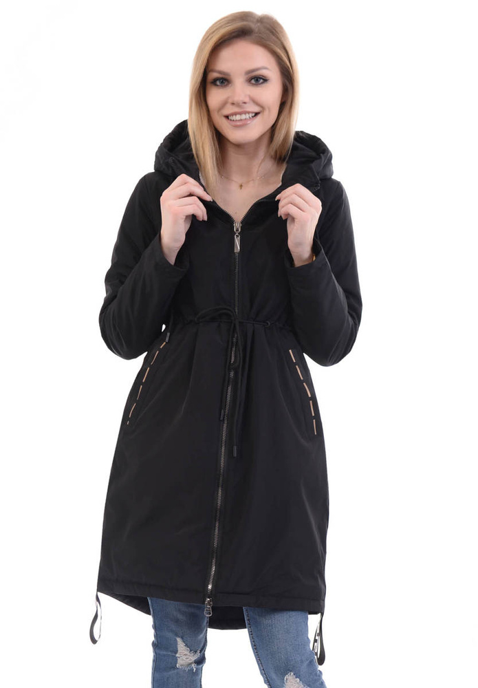 Damska Parka Wiosenna Zielona