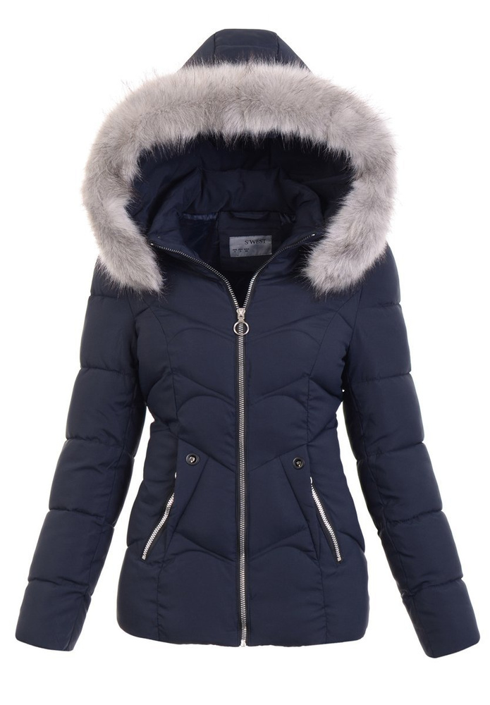 Damska Zimowa Kurtka Granatowa