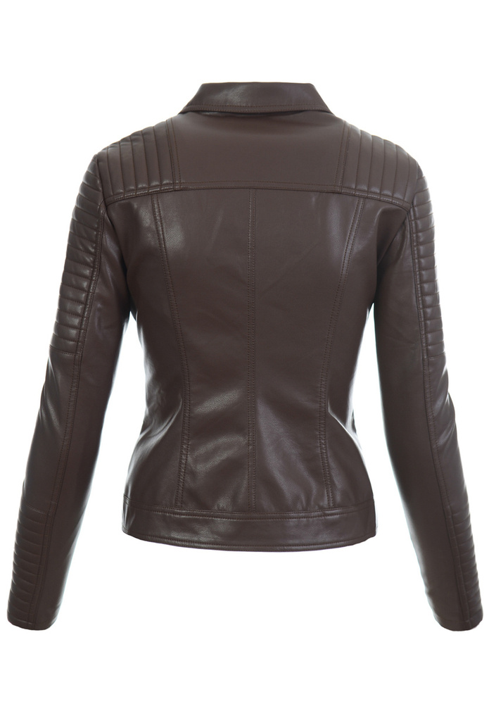 Damska Kurtka Ramoneska Brązowa