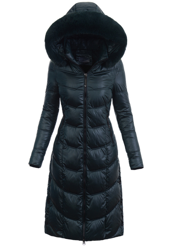 Damska Zimowa Ortalionowa Kurtka Zielona