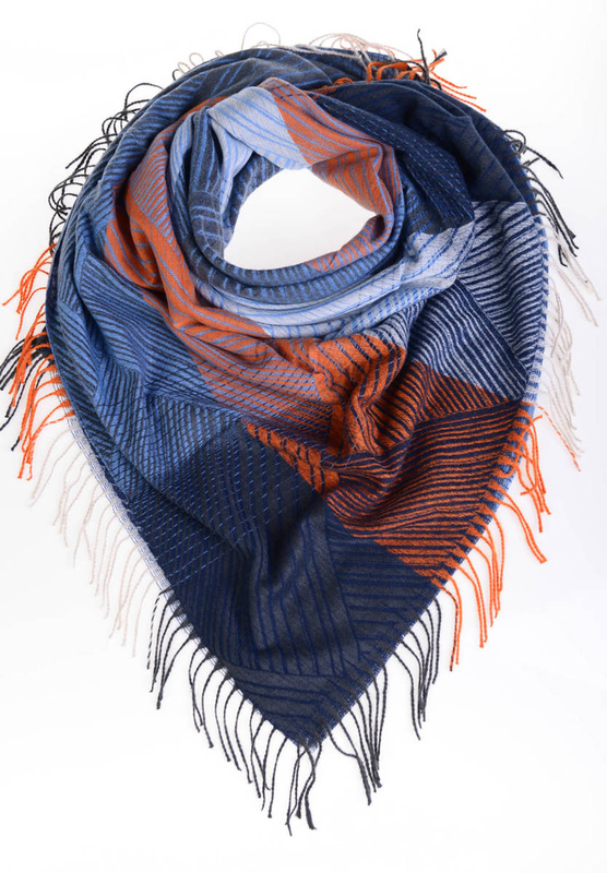 Damska Chusta Szal Granatowy