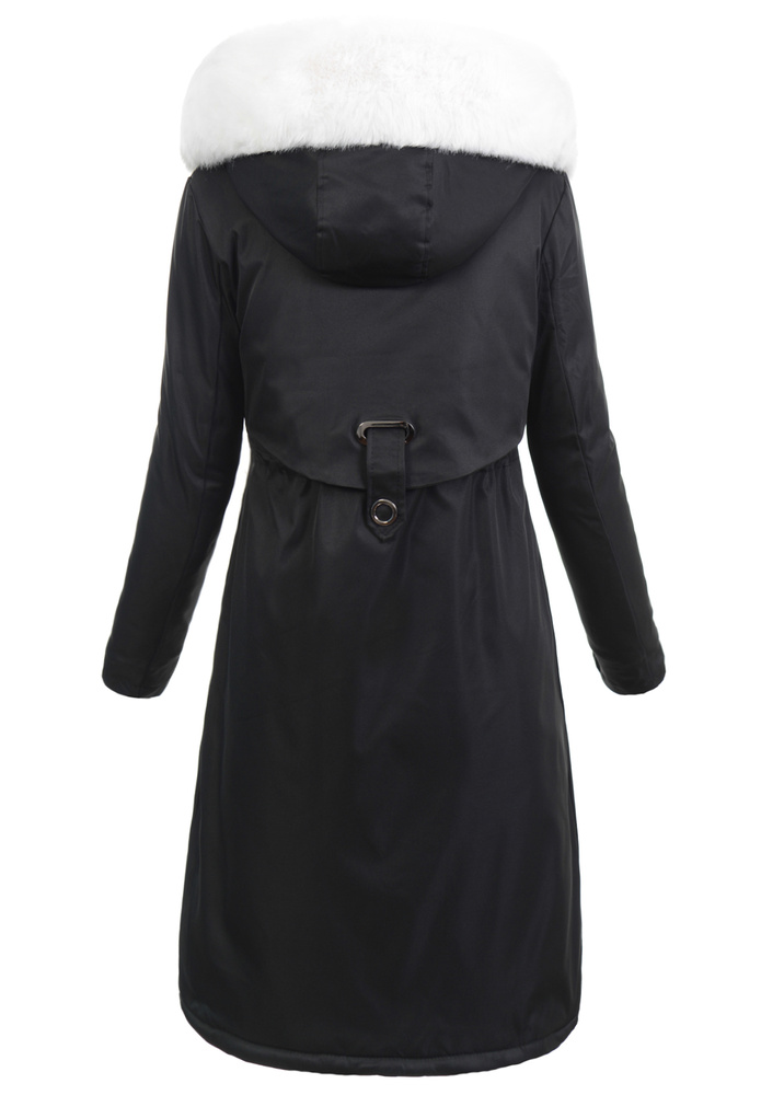 Damska Parka Kurtka Zimowa Czarna