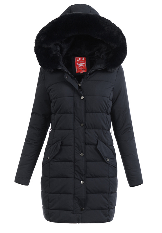 Damska Zimowa Ortalionowa Kurtka Czarna