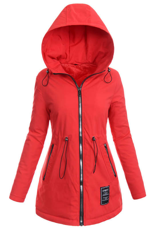 Kurtka Parka Wiosenna Czerwona