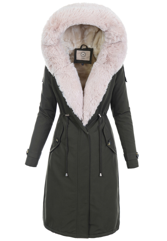 Damska Parka Kurtka Zimowa Khaki