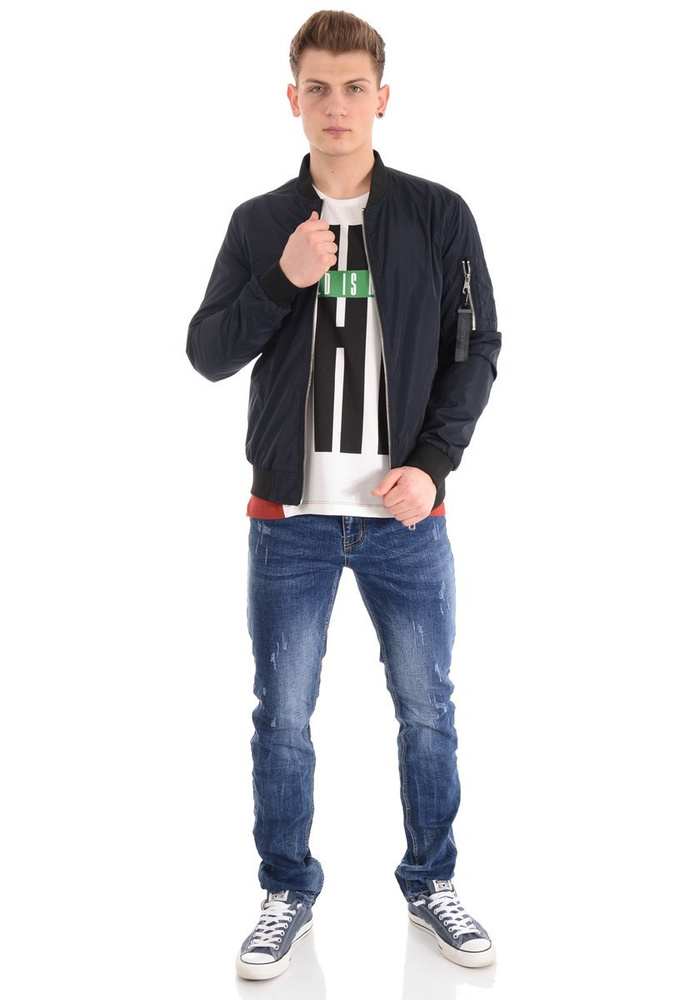 Męskie Spodnie Jeansowe Granatowe