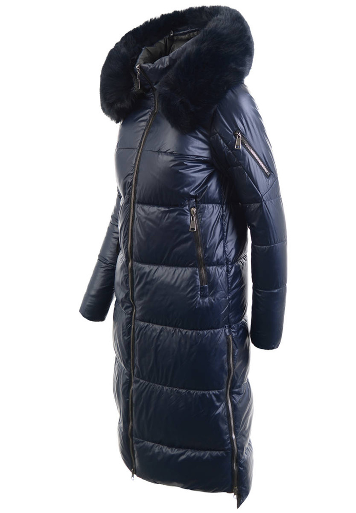 Damska Zimowa Ortalionowa Kurtka Granatowa