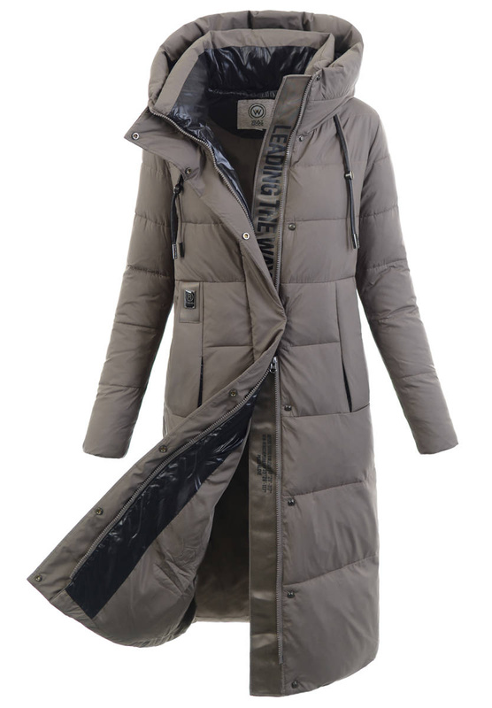 Damska Zimowa Ortalionowa Kurtka Kawowa