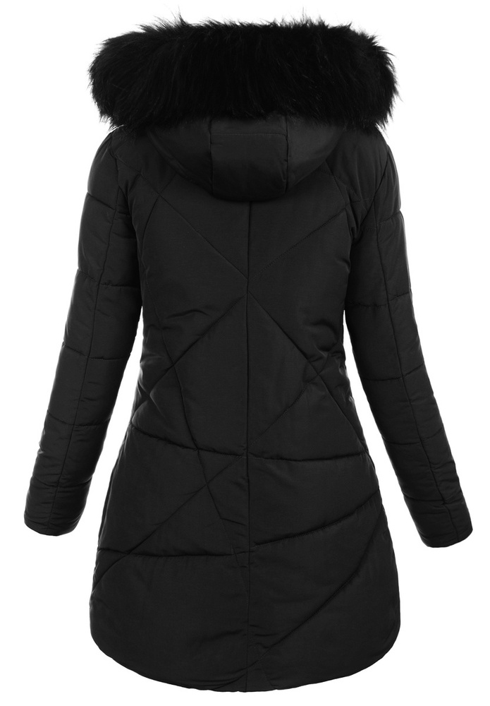 Damska Zimowa Ortalionowa Kurtka Czarna