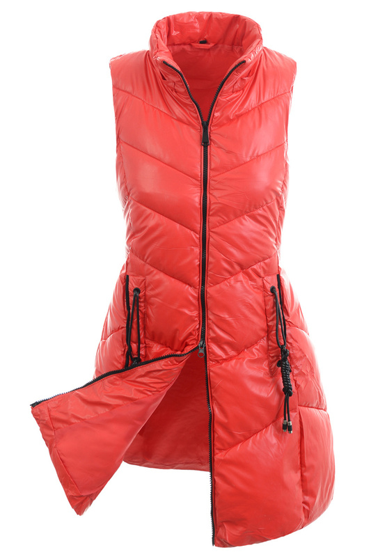 Damska Kamizelka Bezrękawnik Czerwony