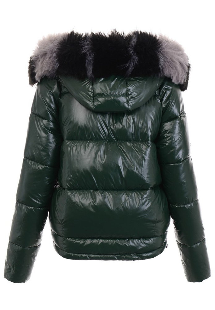 Damska Zimowa Ortalionowa Kurtka Zielona