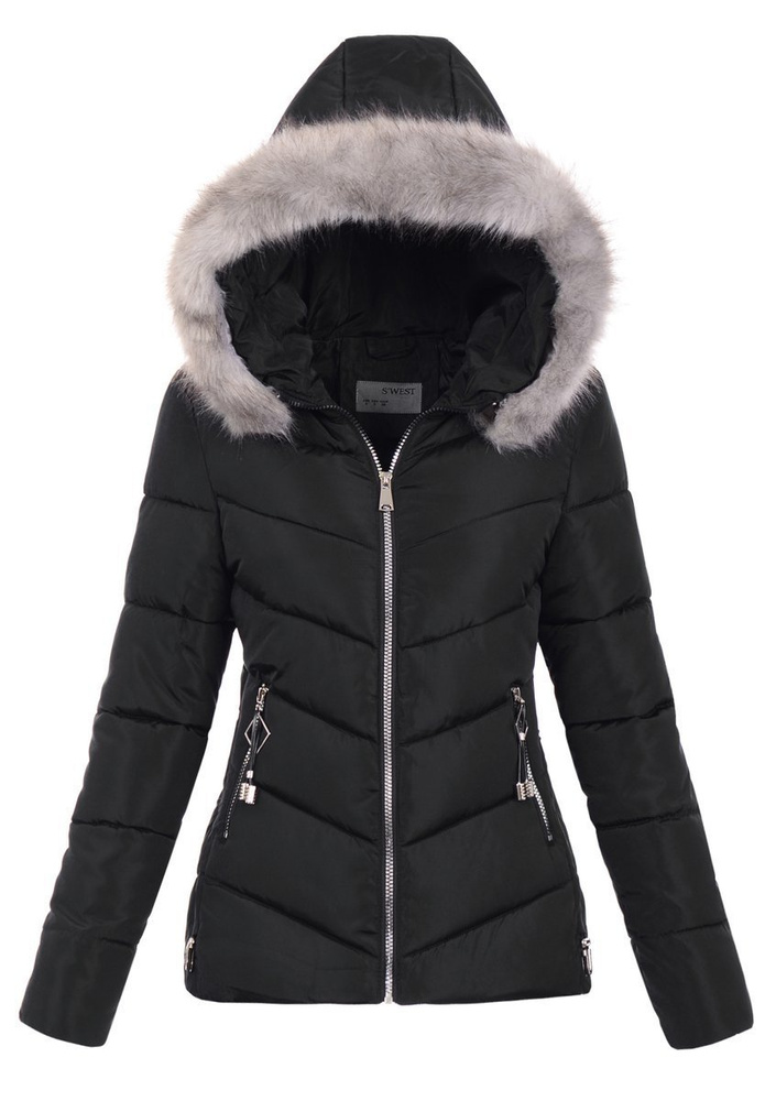 Damska Zimowa Kurtka Czarna