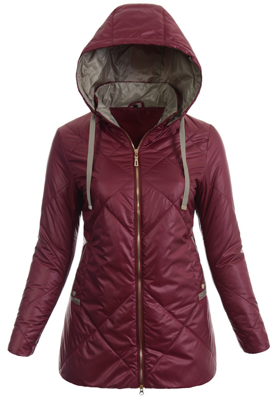 Kurtka Parka Wiosenna Bordowa