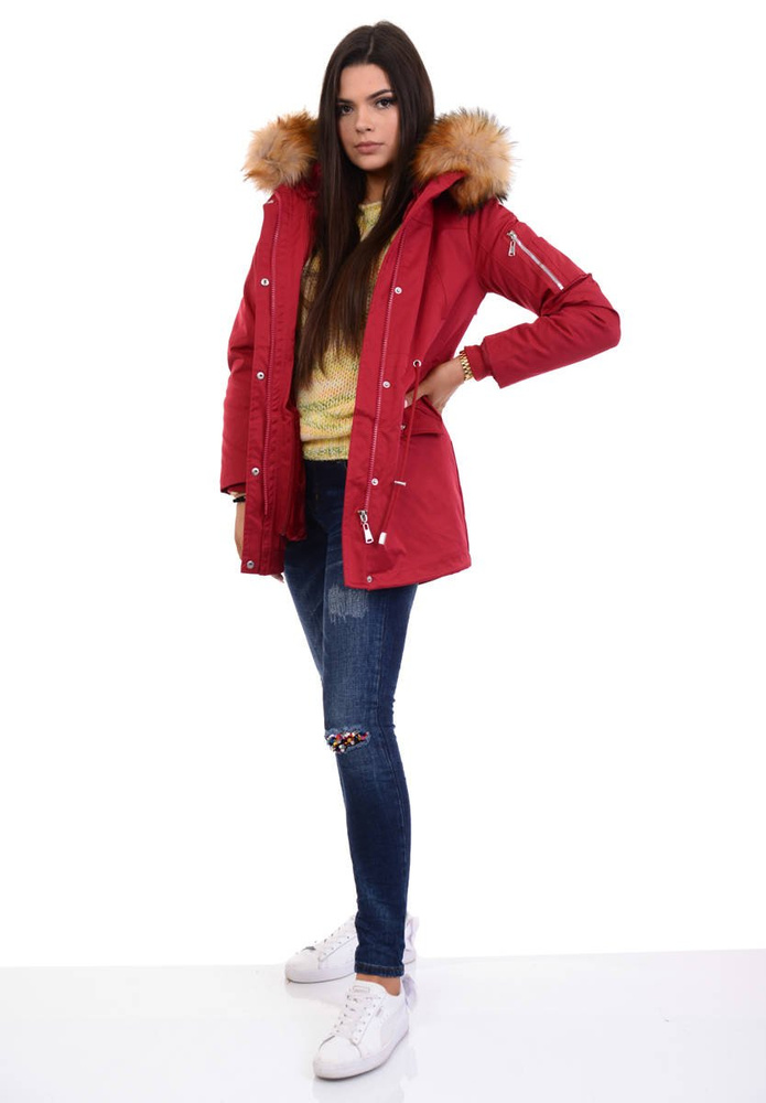 Parka Zimowa 2w1 Sylwia Czerwona