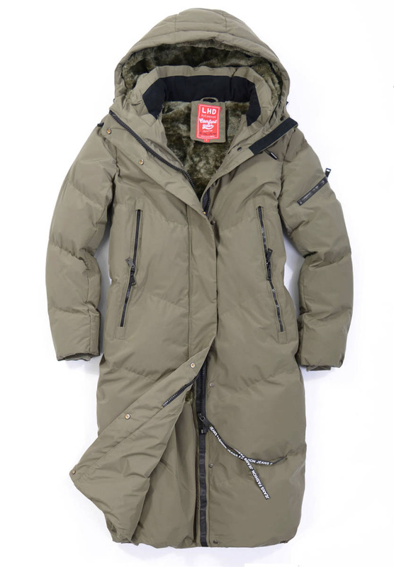 Damska Zimowa Ortalionowa Kurtka Zielona