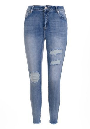 Damskie Spodnie Jeansowe Niebieskie