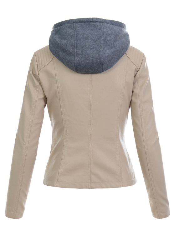 Damska Kurtka Ramoneska Beżowa