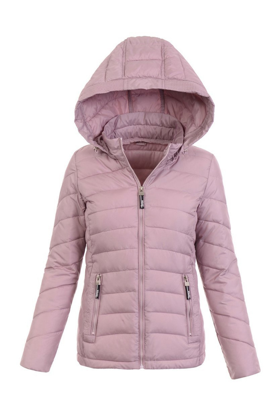 Damska Wiosenno-Jesienna Kurtka Różowa