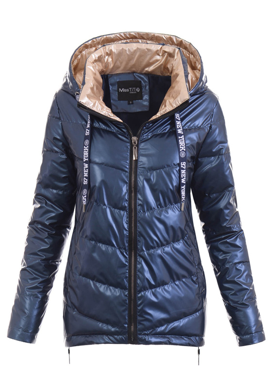 Damska Wiosenna Ortalion Kurtka Granatowa