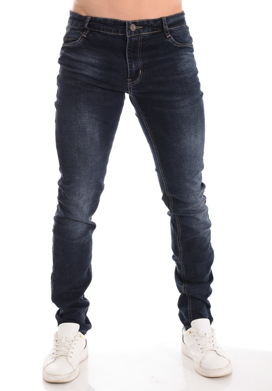 Męskie Spodnie Jeansowe Granatowe
